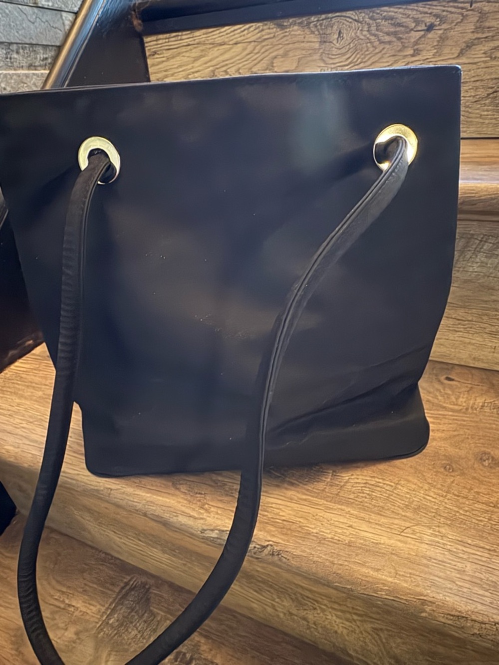 Black Tote Bag with Shoulder Straps NWOT - Picture 2 of 5
